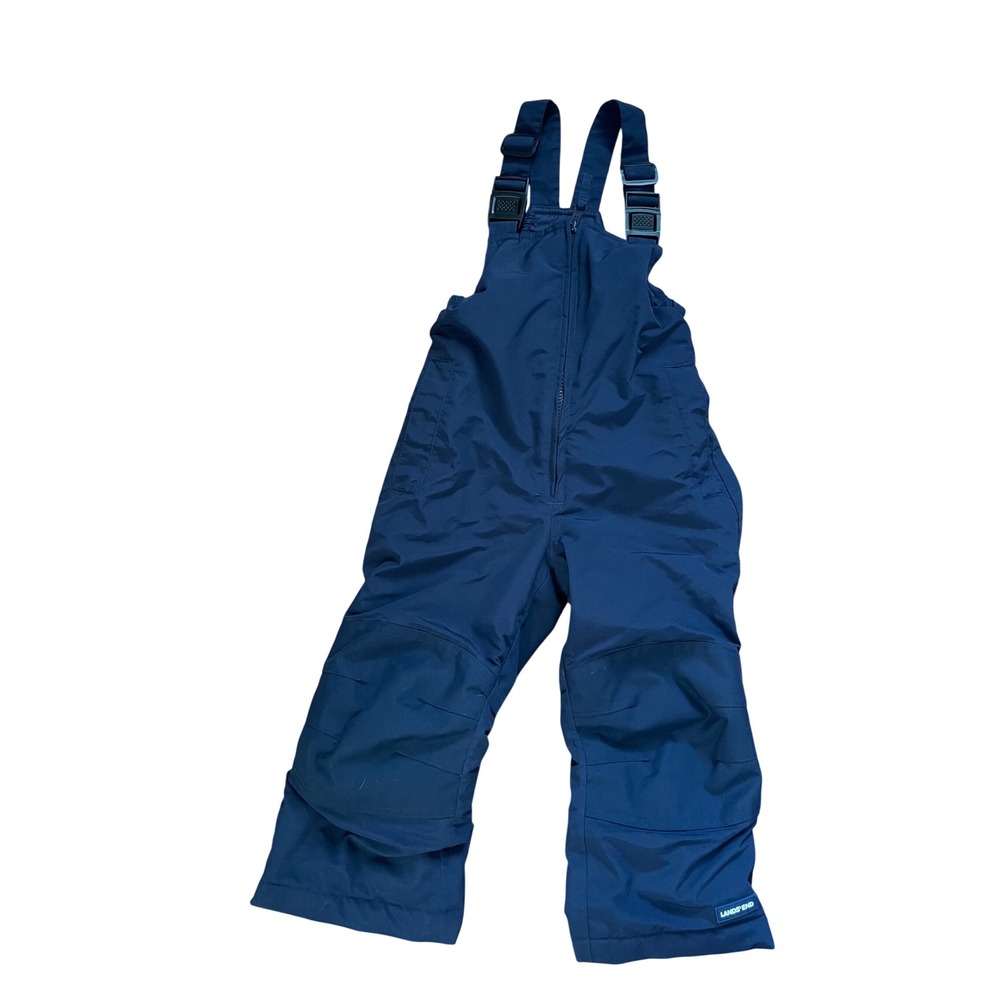 Lands End Kids Navy Blue Iron Knee Insulated Snow Bib Overalls Size 2T